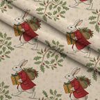 Yuletide Hare Pattern 41 Minky Fabric — plush minky folded close-up preview (mv-minky-v1:lying)