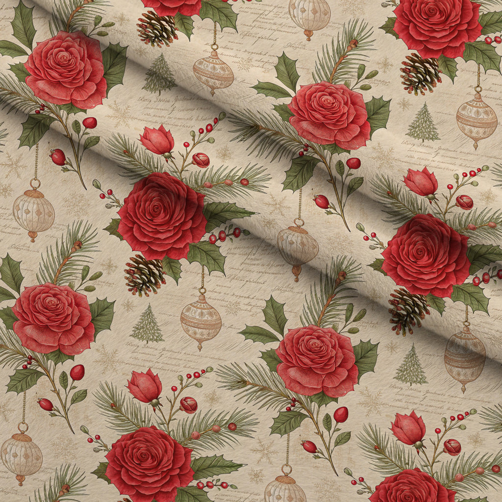 Yuletide Hare Pattern 47 Minky Fabric — plush minky folded close-up preview (mv-minky-v1:lying)
