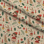 Yuletide Hare Pattern 48 Minky Fabric — plush minky folded close-up preview (mv-minky-v1:lying)