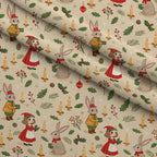 Yuletide Hare Pattern 52 Minky Fabric — plush minky folded close-up preview (mv-minky-v1:lying)