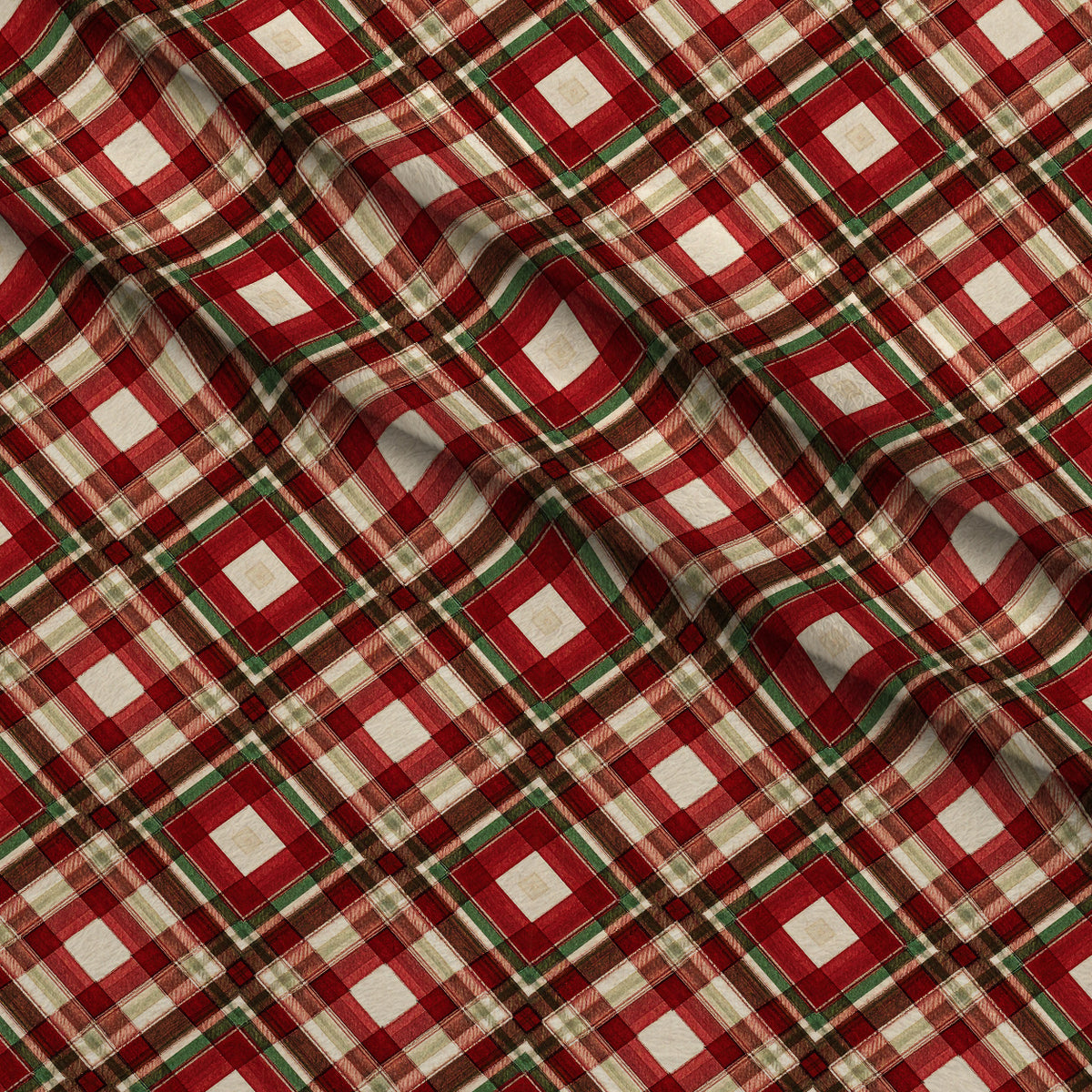 Yuletide Patchwork Pattern 10 Minky Fabric — plush minky folded close-up preview (mv-minky-v1:lying)