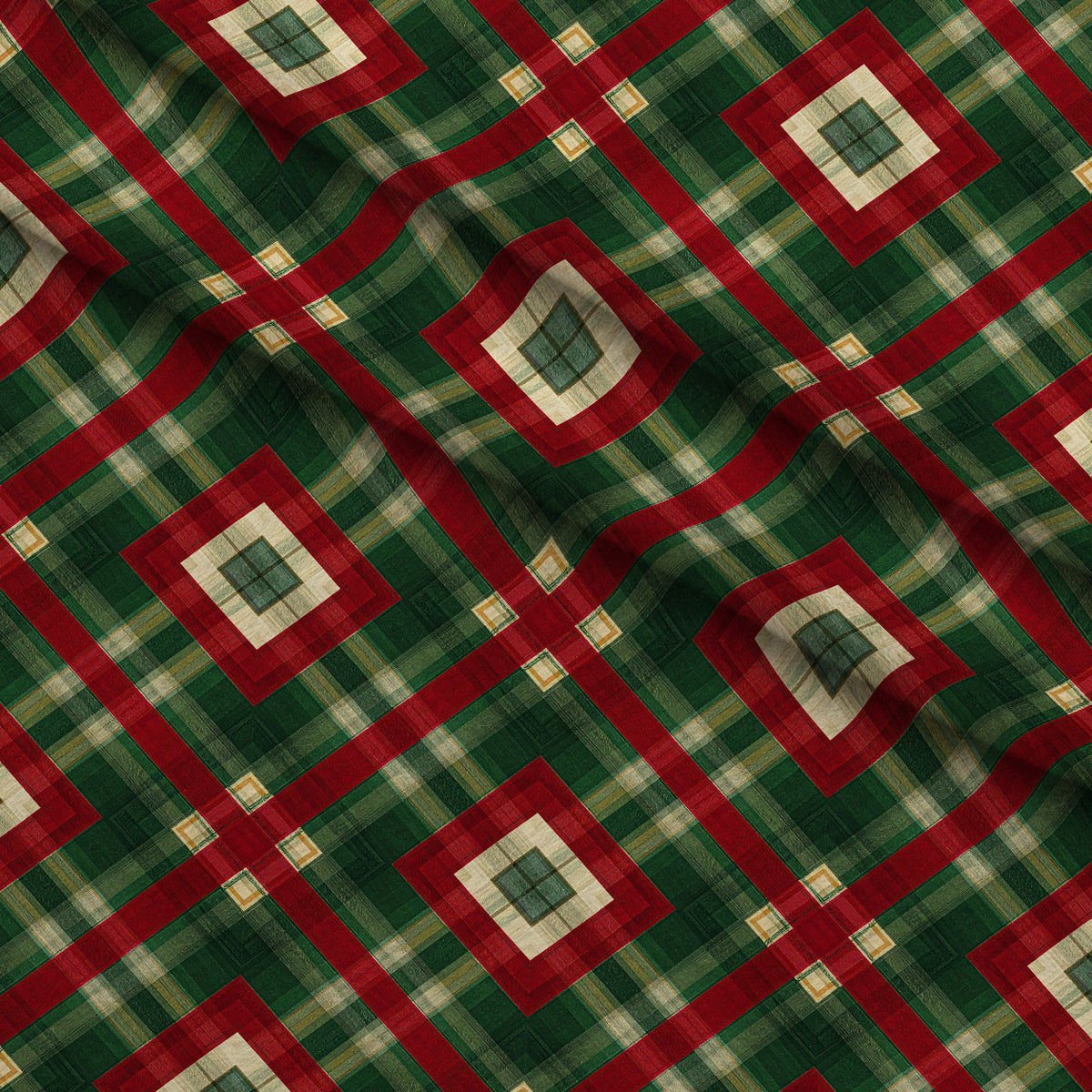 Yuletide Patchwork Pattern 18 Minky Fabric — plush minky folded close-up preview (mv-minky-v1:lying)