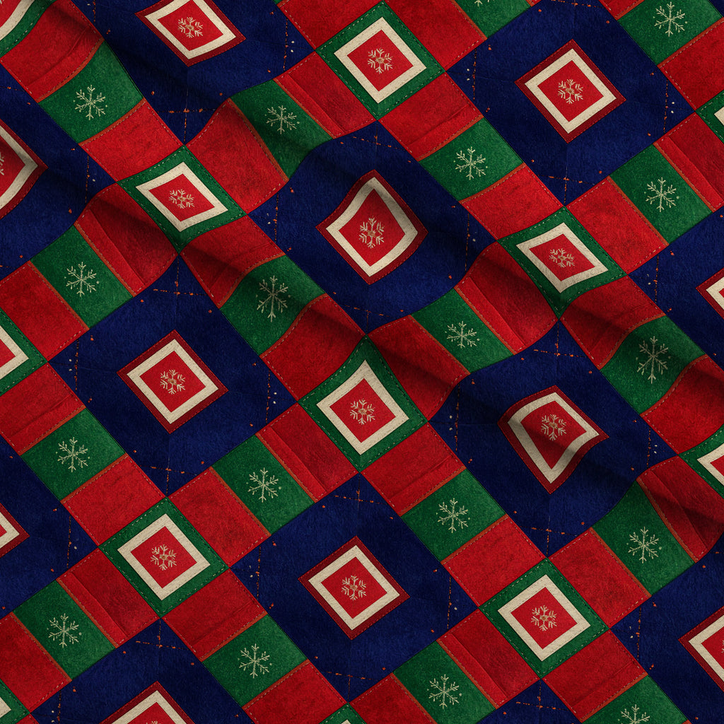 Yuletide Patchwork Pattern 19 Minky Fabric — plush minky folded close-up preview (mv-minky-v1:lying)