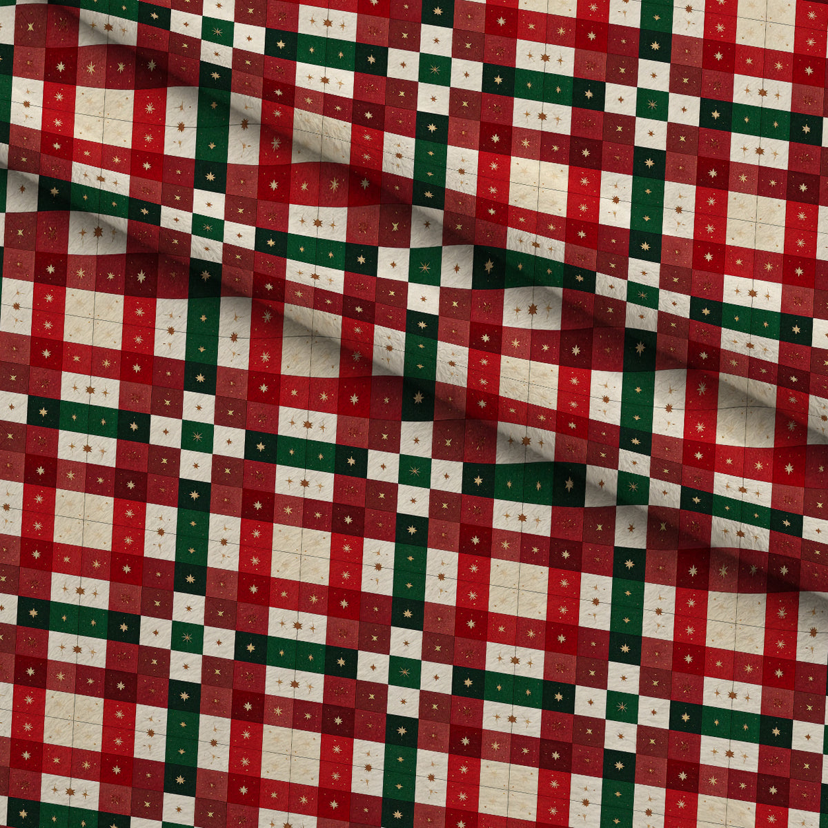Yuletide Patchwork Pattern 22 Minky Fabric — plush minky folded close-up preview (mv-minky-v1:lying)