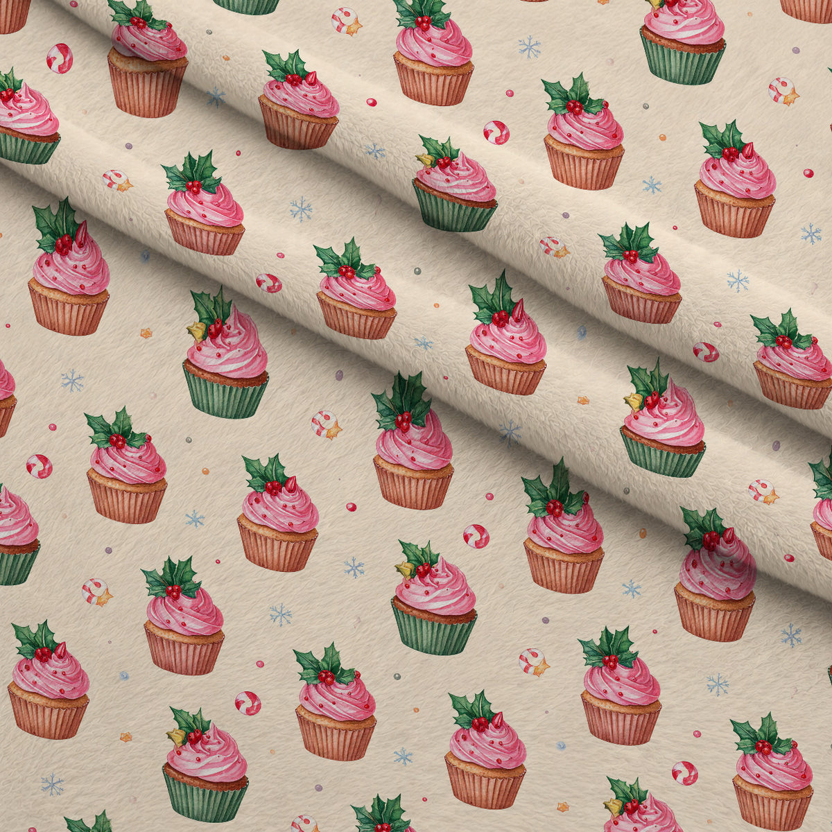Yuletide Patchwork Pattern 5 Minky Fabric — plush minky folded close-up preview (mv-minky-v1:lying)