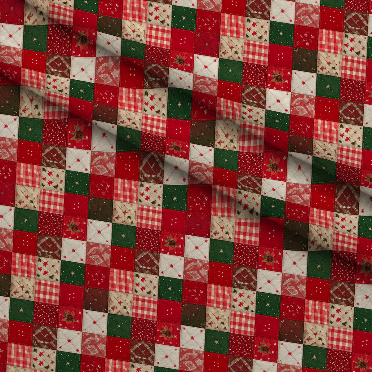 Yuletide Patchwork Pattern 7 Minky Fabric — plush minky folded close-up preview (mv-minky-v1:lying)
