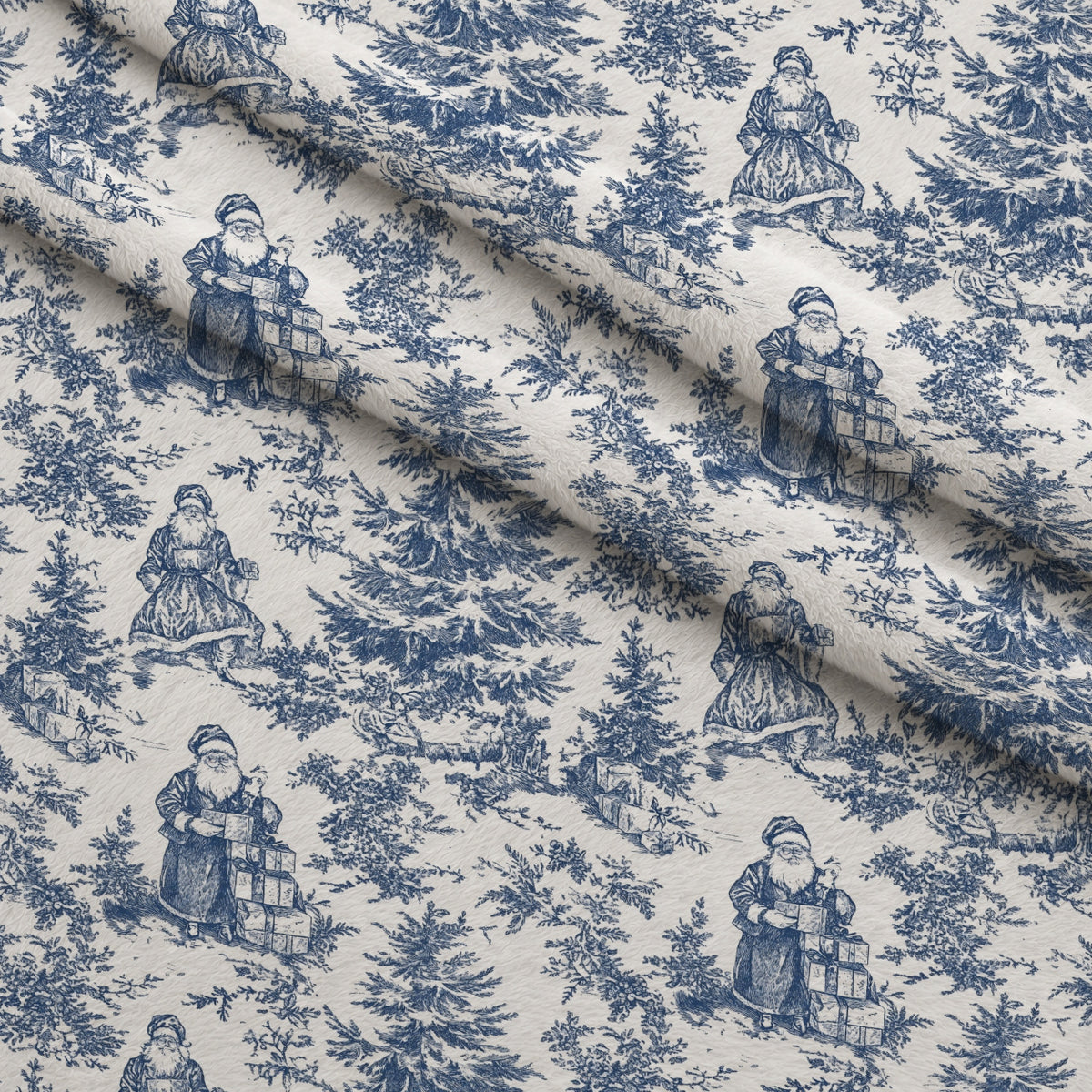 Yuletide Toile Pattern 3 Minky Fabric — plush minky folded close-up preview (mv-minky-v1:lying)