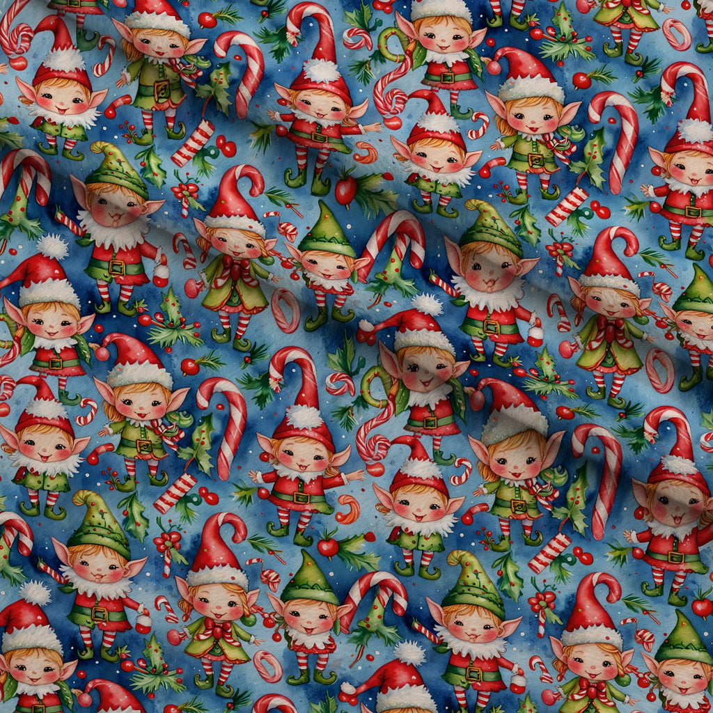 Yuletide Whimsy Pattern 7 Minky Fabric — plush minky folded close-up preview (mv-minky-v1:lying)