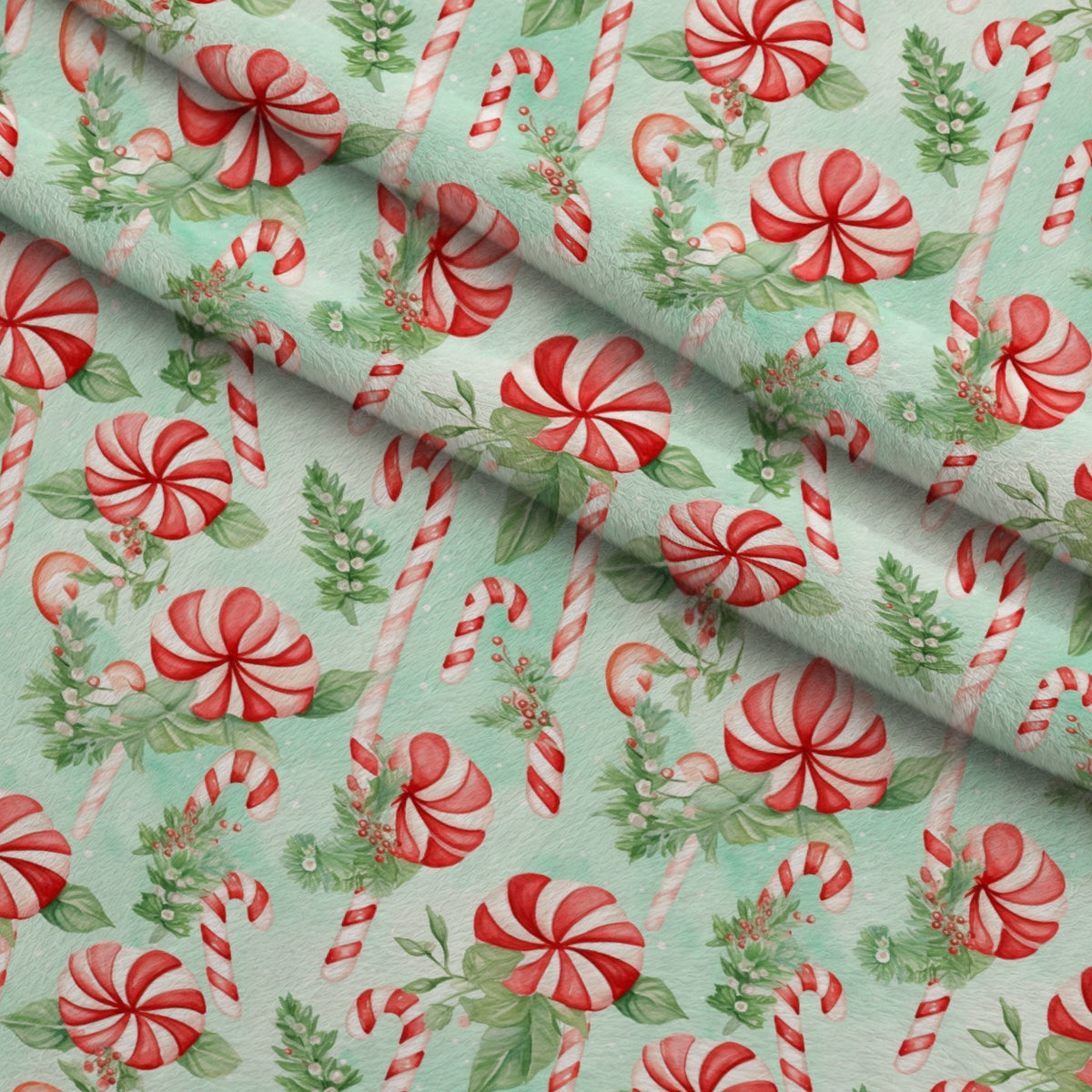 Yuletide Woodland Pattern 19 Minky Fabric — plush minky folded close-up preview (mv-minky-v1:lying)