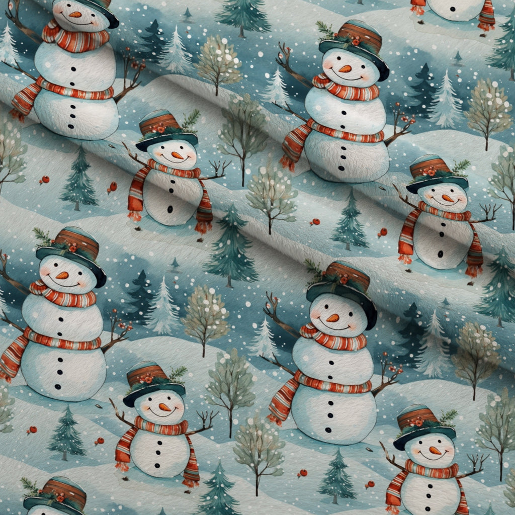 Yuletide Woodland Pattern 21 Minky Fabric — plush minky folded close-up preview (mv-minky-v1:lying)