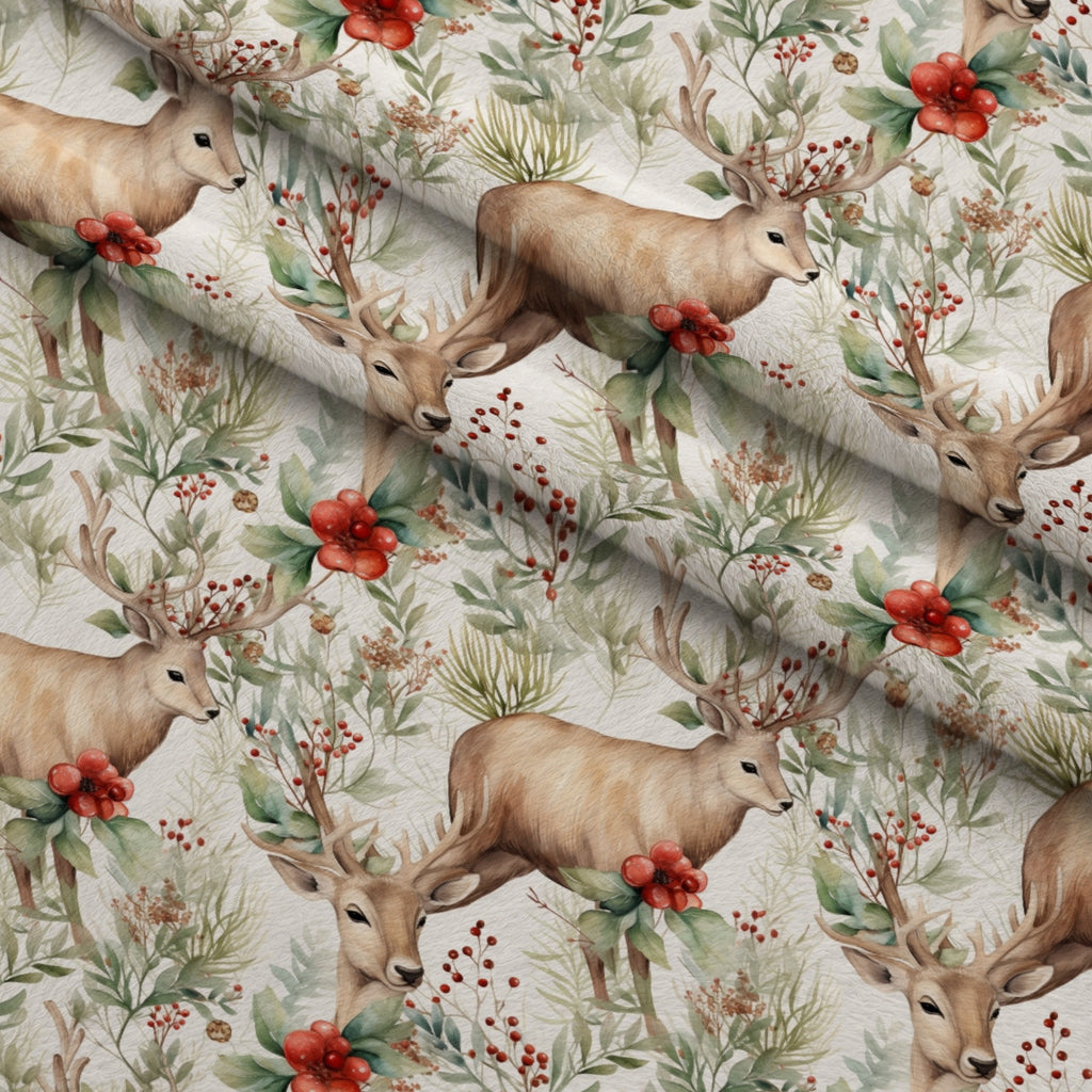 Yuletide Woodland Pattern 23 Minky Fabric — plush minky folded close-up preview (mv-minky-v1:lying)