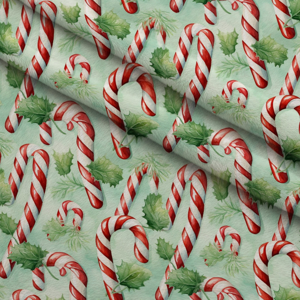 Yuletide Woodland Pattern 4 Minky Fabric — plush minky folded close-up preview (mv-minky-v1:lying)