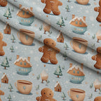 Yuletide Woodland Pattern 8 Minky Fabric — plush minky folded close-up preview (mv-minky-v1:lying)