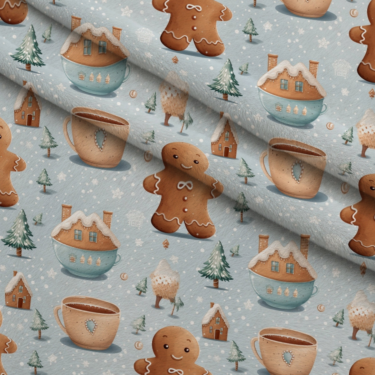 Yuletide Woodland Pattern 8 Minky Fabric — plush minky folded close-up preview (mv-minky-v1:lying)