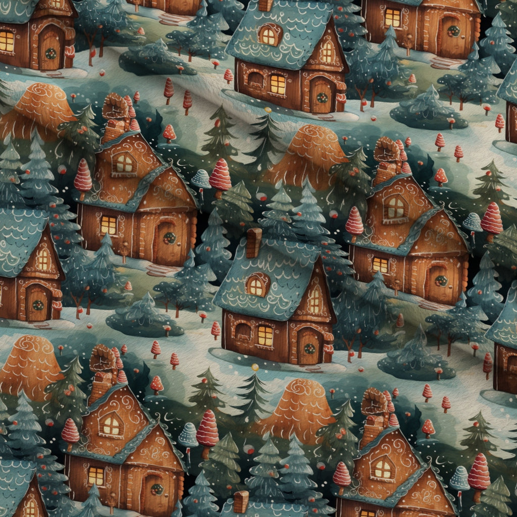 Yuletide Woodland Pattern 9 Minky Fabric — plush minky folded close-up preview (mv-minky-v1:lying)